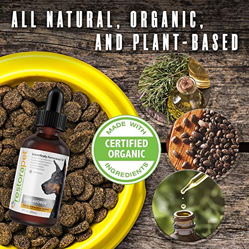 RestoraPet Unflavored Organic Pet Supplement for Dogs, Cats & Horses | Healthy & Safe Antioxidant Liquid Drops | Anti-Inflammatory Multi-Vitamin | Increases Mobility, Energy & Reduces Joint Pain - Thumbnail 3