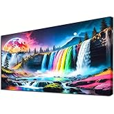 COHAYISY Large Waterfall Diamond Art Painting, DIY Landscape Pack Round Diamond Painting Kits for Adults Beginners, Crystal Rhinestones for Home Wall Decoration Gift 15.7x27.5inch