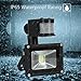 FASIHILAN 10W Motion Sensor Flood Light, Outdoor Waterproof Wall Light Fixture, 800LM PIR Sensitive Security Light, Auto ON/Off Floodlight Lamp, 6000K Intelligent Light with US 3-Plug