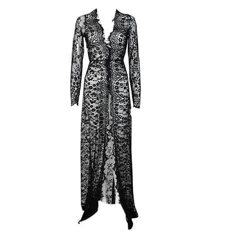 Yogogo Schwangere Frauen Spitze Art und Weise Lange Hülsen Reizvolle Abendkleid