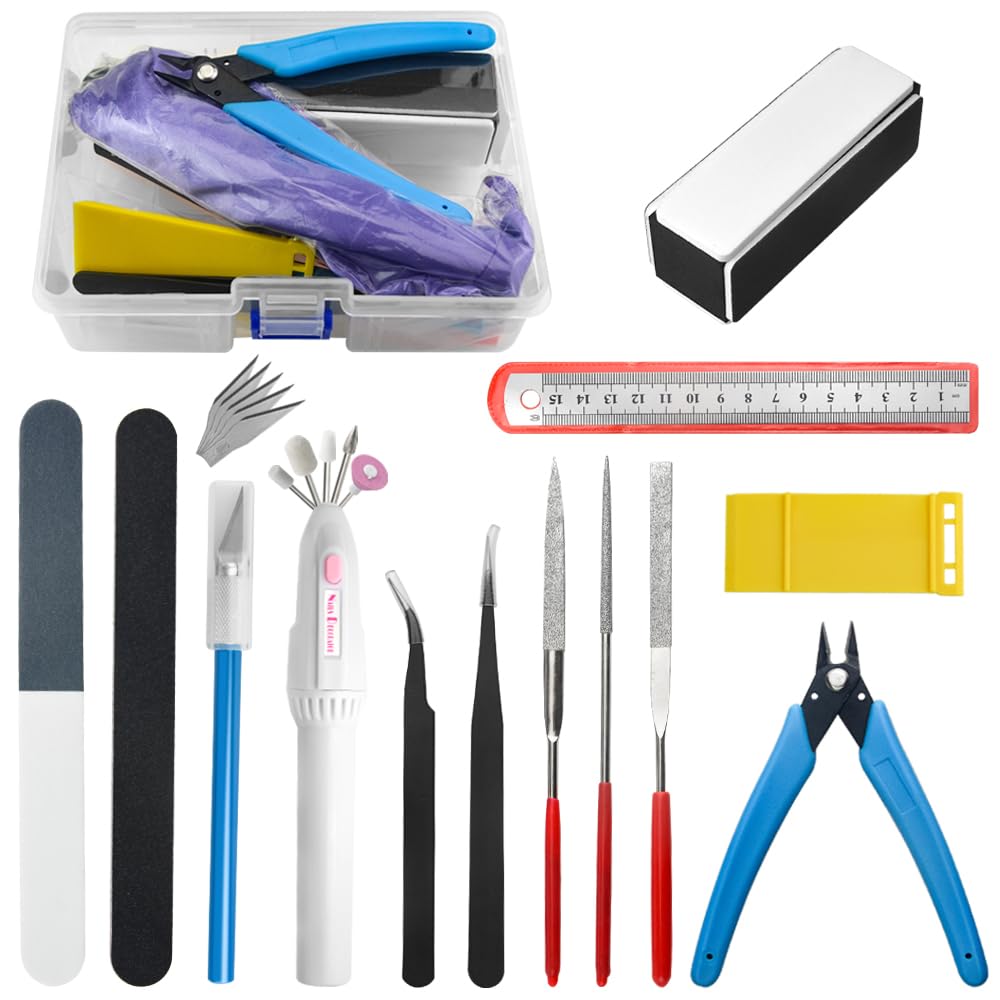 BXQINLENX Professional 15 PCS Model Tools Kit Modeler Basic Tools Craft Set Hobby Building Tools Kit for Gundam Car Model Building Repairing and Fixing