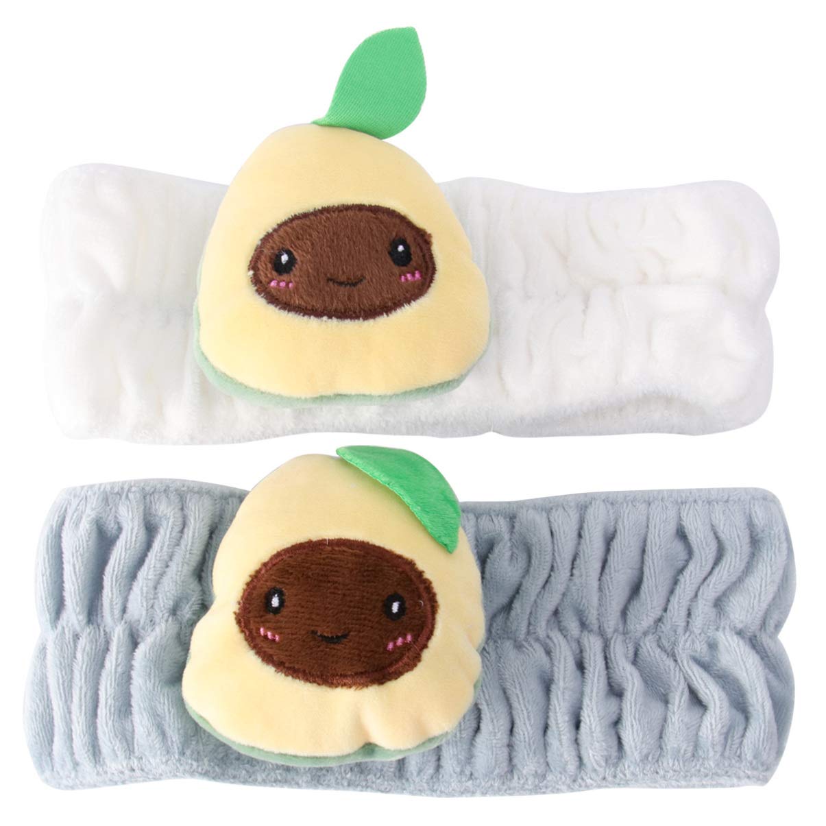 FRCOLOR 2pcs Softs Makeup Headbands Avocado Shower Facial Headbands Elastic Spa Headwear Hair Accessories for Cosmetic Washing Face