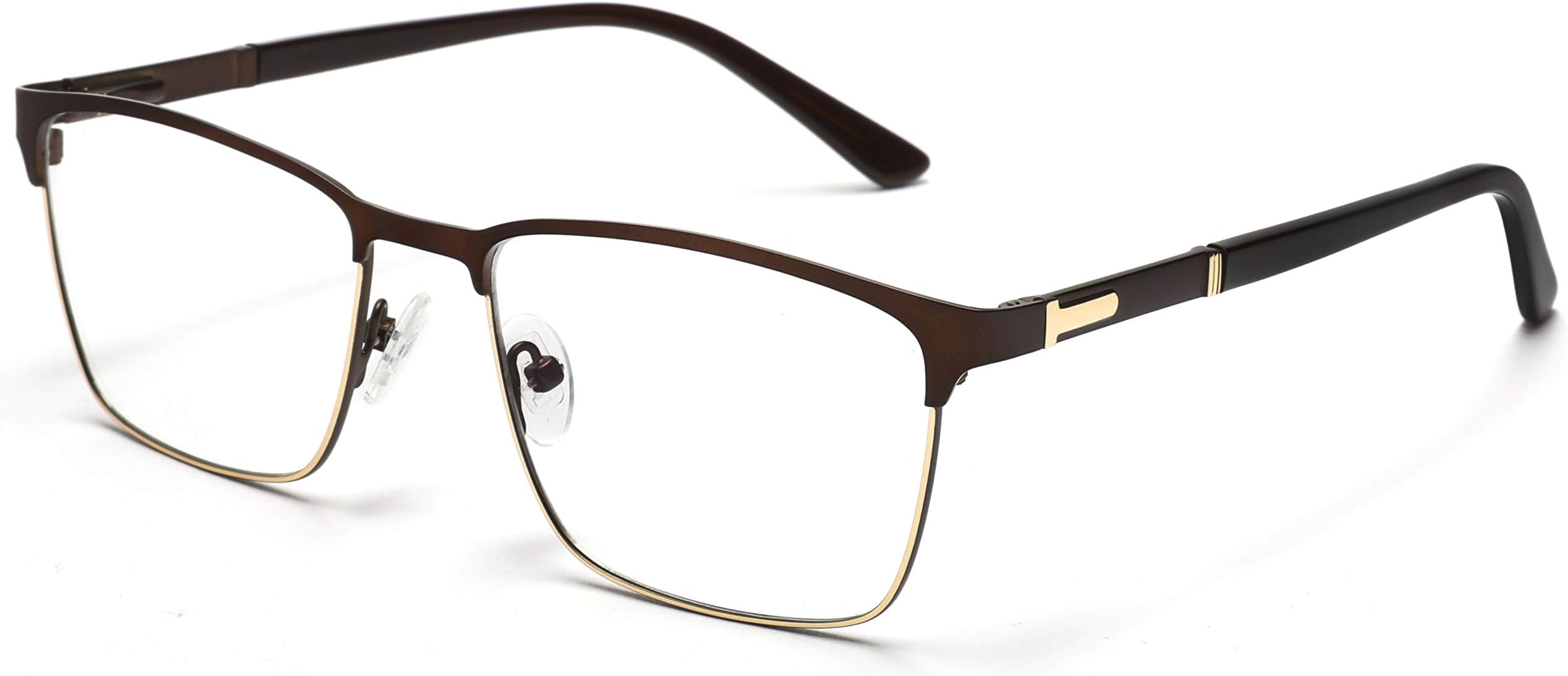Metal Optical Eyeglasses Frame Stainless Steel Gold Accent