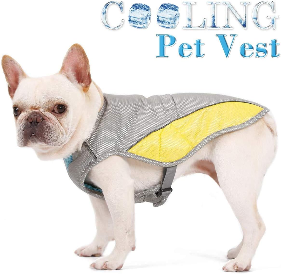 Vsing Dog Cooling Vest - Breathable Dog Cooler Jacket with Adjustable Harness Straps and Leash Hole for Small and Medium Dogs to Stay Cool in Hot Summer (L)
