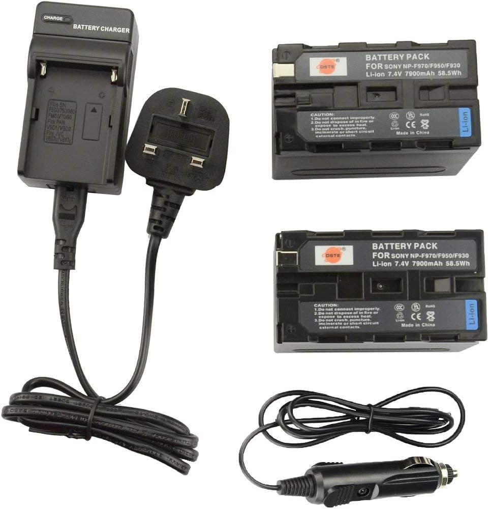 DSTE® 2x NP-F970 Rechargeable Li-ion Battery + DC01U Travel and Car Charger Adapter for Sony CCD-SC55 CCD-SC65 CCD-TR67 CCD-TR76 CCD-TR87 CCD-TR516 CCD-TR555 CCD-TR716 CCD-TR818 CCD-TR910 CCD-TR917 CCD-TR930 CCD-TR940 CCD-TR3000 CCD-TR3300 CCD-TRV15 CCD-TRV25 CCD-TRV36 TRV37 CCD-TRV41 CCD-TRV43 CCD-TRV46 CCD-TRV51 CCD-TRV57 CCD-TRV58 CCD-TRV62 CCD-TRV65 CCD-TRV66 CCD-TRV67 CCD-TRV68 CCD-TRV72 CCD-TRV75 CCD-TRV81 CCD-TRV82 CCD-TRV85 CCD-TRV87 CCD-TRV88 CCD-TRV90 CCD-TRV91 CCD-TRV93 CCD-TRV95 CCD-TRV98 CCD-TRV99 as NP-F330 NP-F530 NP-F550 NP-F730 NP-F750 NP-F750SP NP-F930 NP-F950 NP-F960