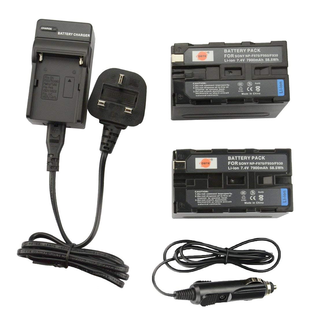 DSTE® 2x NP-F970 Rechargeable Li-ion Battery + DC01U Travel and Car Charger Adapter for Sony CCD-SC55 CCD-SC65 CCD-TR67 CCD-TR76 CCD-TR87 CCD-TR516 CCD-TR555 CCD-TR716 CCD-TR818 CCD-TR910 CCD-TR917 CCD-TR930 CCD-TR940 CCD-TR3000 CCD-TR3300 CCD-TRV15 CCD-TRV25 CCD-TRV36 TRV37 CCD-TRV41 CCD-TRV43 CCD-TRV46 CCD-TRV51 CCD-TRV57 CCD-TRV58 CCD-TRV62 CCD-TRV65 CCD-TRV66 CCD-TRV67 CCD-TRV68 CCD-TRV72 CCD-TRV75 CCD-TRV81 CCD-TRV82 CCD-TRV85 CCD-TRV87 CCD-TRV88 CCD-TRV90 CCD-TRV91 CCD-TRV93 CCD-TRV95 CCD-TRV98 CCD-TRV99 as NP-F330 NP-F530 NP-F550 NP-F730 NP-F750 NP-F750SP NP-F930 NP-F950 NP-F960