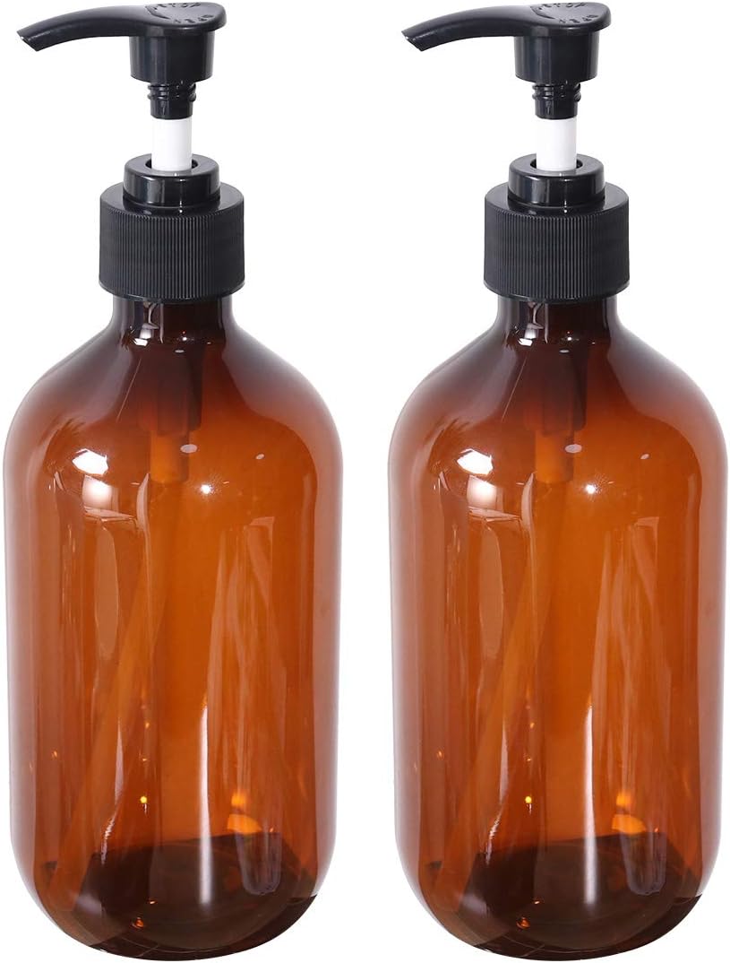 2PCS 500ml Empty Shampoo Bottles Opaque Versatile Pump Bottle Dripfree