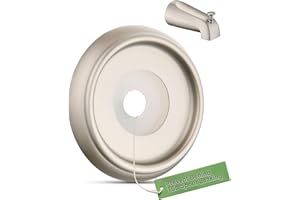 OrgCreator Bathtub Spout Cover with Seal Back Hole Cover Fit 1/2" Copper Pipe, Thread Pipe, Prvent Leaking from Behind Tub Spout, 1-1/2 Inch ID and 3-5/8 Inch OD, Brushed Nickel