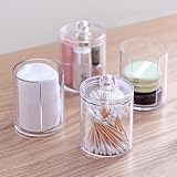 Feelava 3Pcs Clear Acrylic Makeup Pads Holder with Lid Transparent Organizer view 9