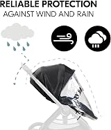 hauck Universal Pushchair Seat Rain Cover Transparent Waterproof view 3