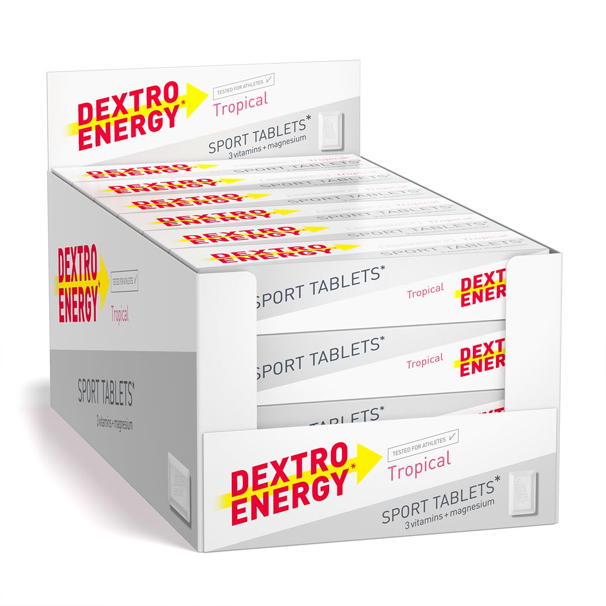 Dextro Energy Sport Tablets | Fast Acting Carbohydrates for a Quick Burst of Glucose | With 3 Vitamins and Magnesium I Ideal on the Go | Vegan 47g | (Pack of 24)