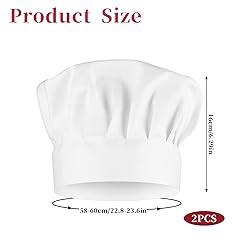 TIESOME 2PCS Chef Hat Adjustable Elastic Baker
