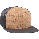 OTTO Cork Flat Visor SNAP 5 Panel Mesh Back Trucker Snapback Hat