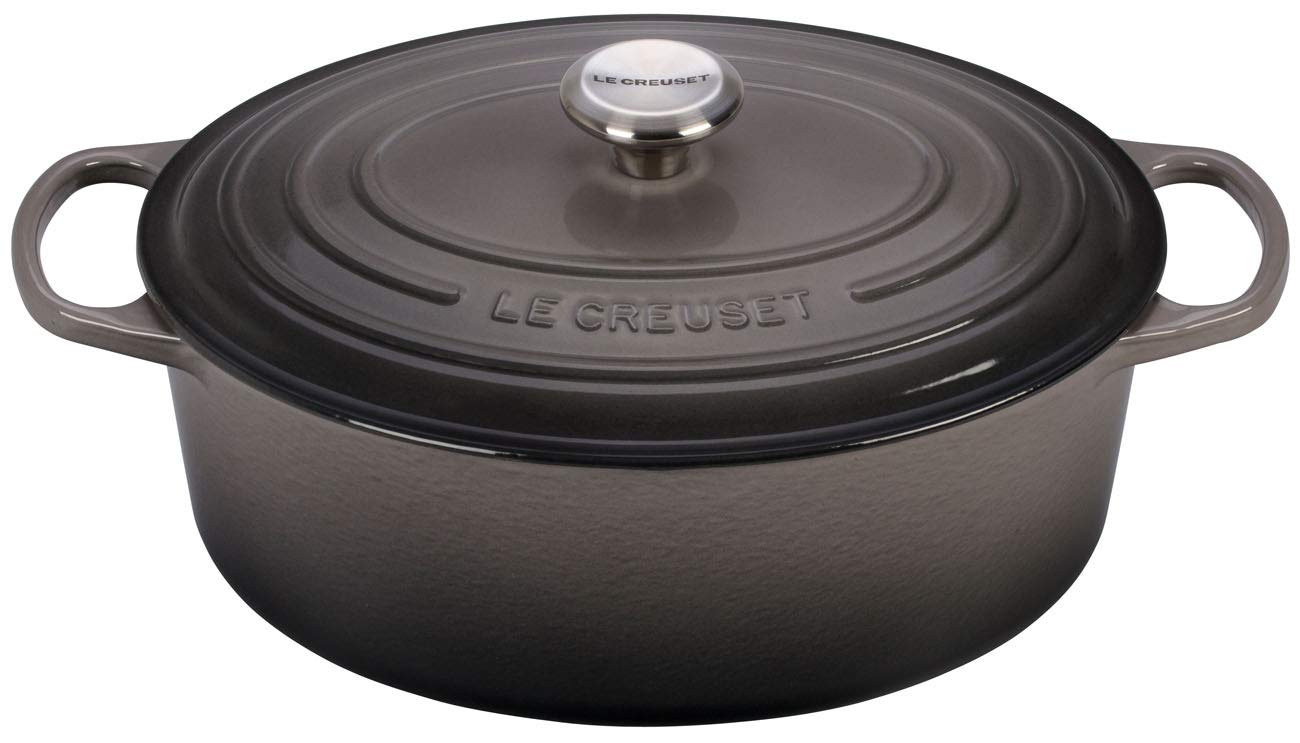 LE CREUSETSignature Enamelled Cast Iron Casserole Dish with Lid - Oval, 31 cm, 6.3 Litres, Flint, 2117831444