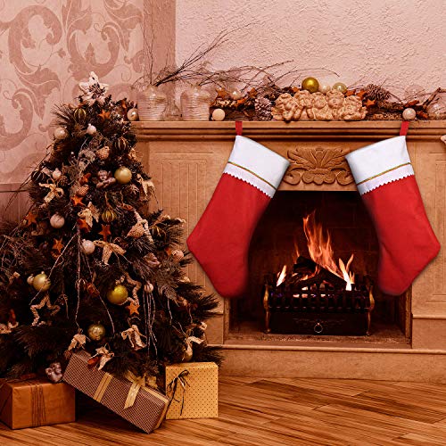 2 Blulu+Christmas+Stockings+Fireplace+Decoration