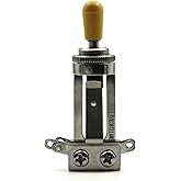 Switchcraft 3-Way Toggle Switch for Gibson Les Paul - Long Straight with Genuine Amber Switchcraft Tip