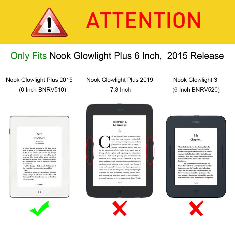 Fintie Case for Nook GlowLight Plus (Previous Gen 6 inch - Barnes & Noble 2015 Model BNRV510) Case, Premium PU Leather Slim Cover, NOT Fit 7.8 Inch 2019 New Version, Love Tree