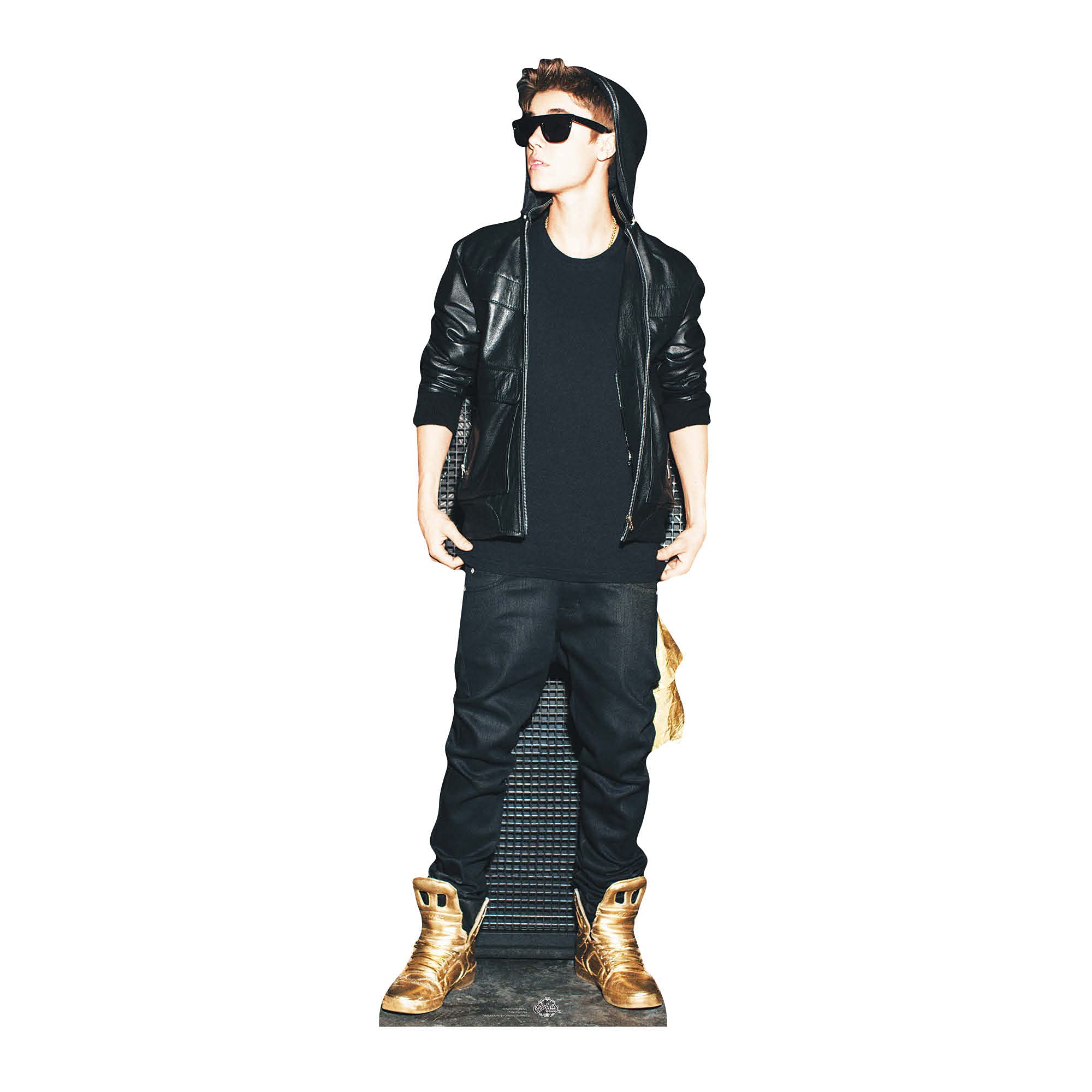 STAR CUTOUTS Cut Out of Justin Bieber Hoodie and Gold Shoes
