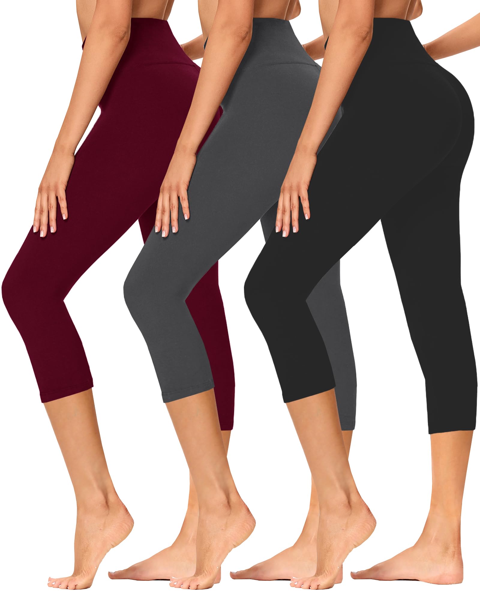 Photo 1 of *size small* GAYHAY 3 Pack Capri Leggings for Women - Stretch Tummy Control Yoga Pants for Cycling Workout