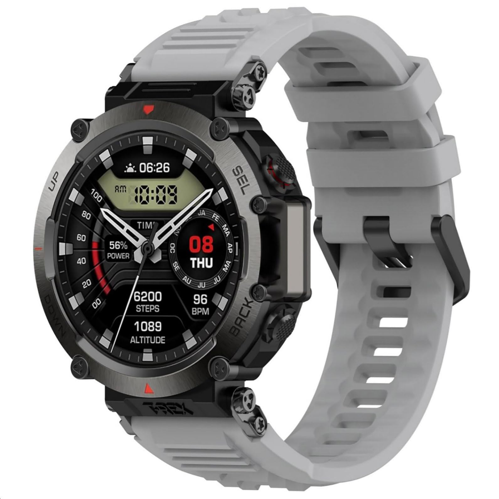 GIOPUEY Strap Compatible with Amazfit T-Rex Ultra, Soft silicone Watch Strap, Strap Replacement [Wear-resistant] [breathable] - grey