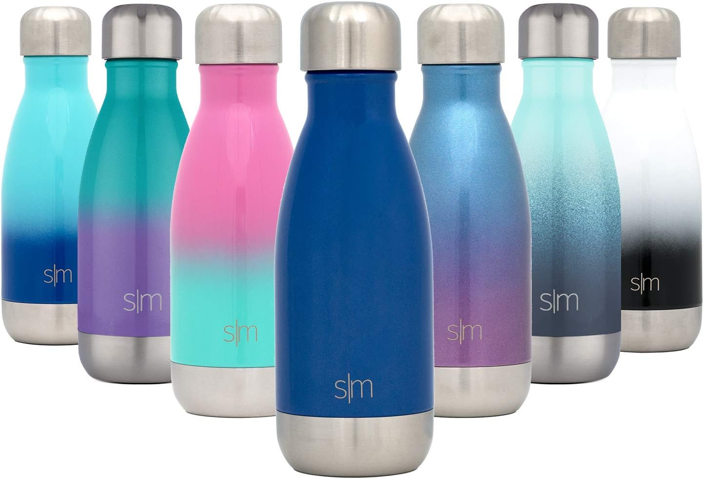 Simple Modern 9 Ounce Wave Water Bottle - Vacuum Insulated Stainless Steel Flask - Double Wall - Leakproof Kids -Pacific