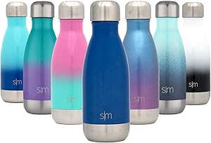 Simple Modern 9 Ounce Wave Water Bottle - Vacuum Insulated Stainless Steel Flask - Double Wall - Leakproof Kids -Pacific