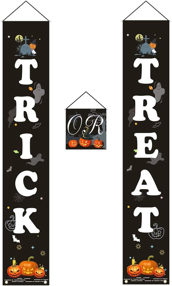 Amazon Com Petift 3pcs Trick Or Treat Halloween Banner Hanging