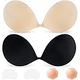 Strapless Sticky Bra Push up Invisible Stick on Bra Adhesive Bras for Women Backless Dress Reusable with Nipple Covers