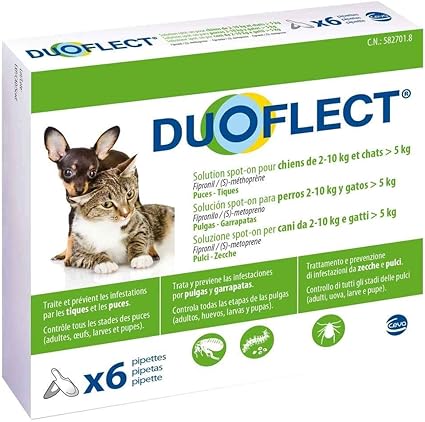 Ceva Duoflect 6 Pippettes De Solution Anti Pucespouxtiques Pour Chatchien