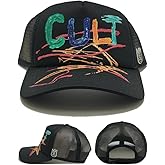 Cult of Individuality New Mesh Trucker LUX Hand Drawn Black Era Snapback Hat Cap