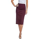 Fishers Finery Women's Ecofabric Ponte Pull On Midi Length Pencil Skirt; Form Fitting