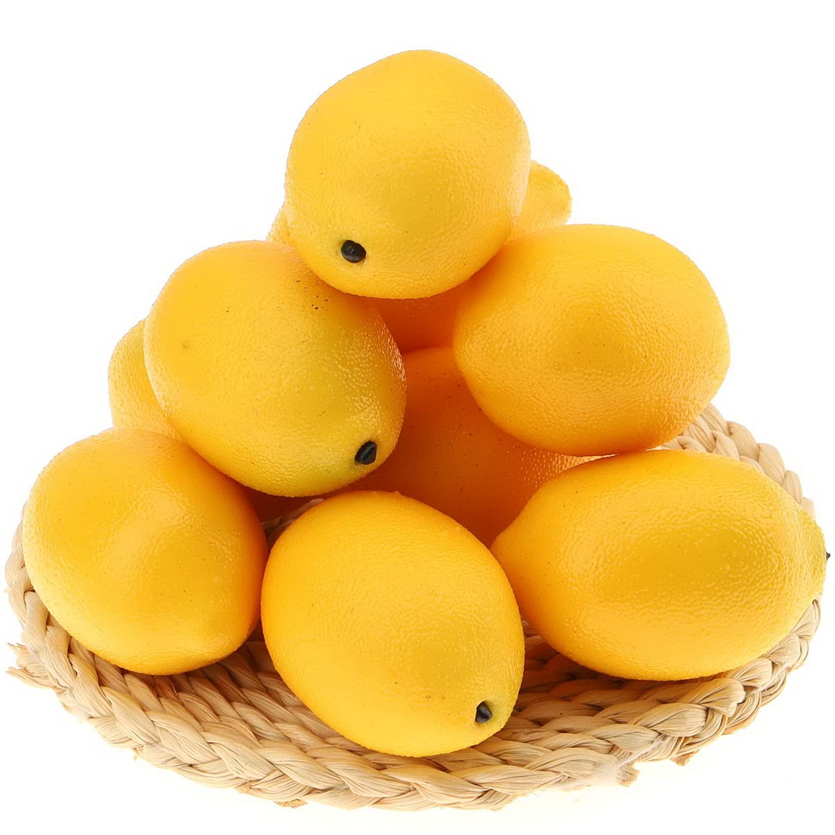 Gresorth 8pcs Artificial Lifelike Simulation Yellow Lemon Fake Fruit Model Decoration Home Kitchen Cabinet — image 1