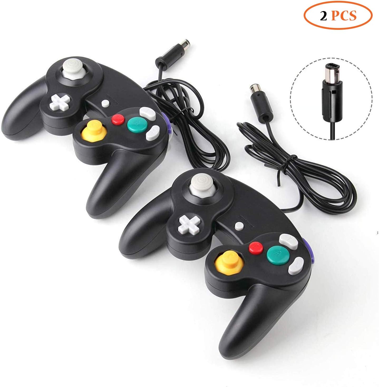 1.5m/4.9ft Gamecube Controller, NGC Classic Wired Controller Compatible with Nintendo Gamecube Wii Wii U Video Game Console (Black)