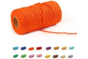 flipped (100 Yards/1.5mm/35 Colors Optional) Cotton Baker Twine DIY Craft Macramé Natural Cotton Rope Craft Making Knitting Cord String Rope DIY Wedding Decor Supply Christmas Wrapping(Orange)…