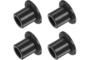 Kozelo 4pcs Nylon Flanged Sleeve Bearings [10.5mm Bore x 15.9mm OD x 19.2mm Length] Nylon Plastic Bushings for Shaft, Black