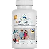 Nature's Lab Kid's Multi Natural Chewable Vitamins - Complete Children's Multivitamin with Iron, Magnesium, Zinc & Calcium - Mixed Berry Flavor - 120 Tablets for Ages 2+