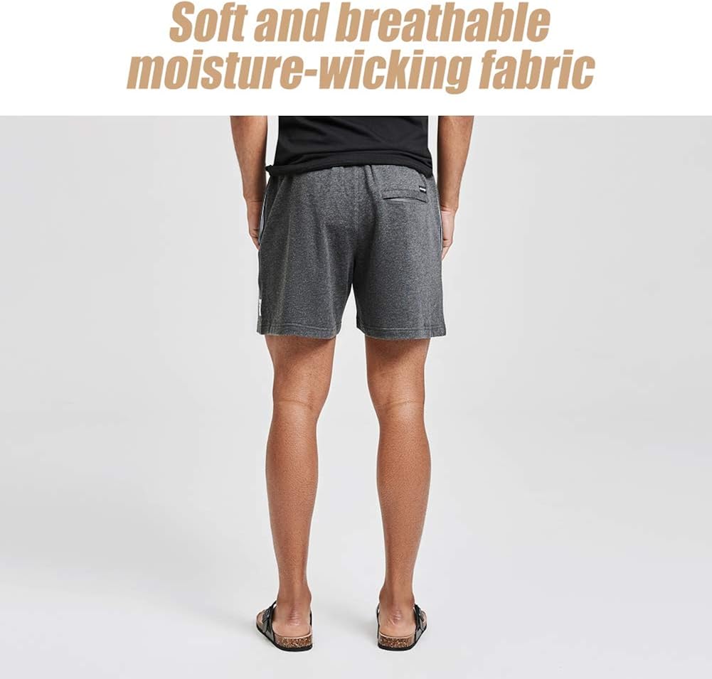 MaaMgic Mens Athletic Gym Shorts 5.5" Elastic Waist Casual Pajama Pocket Jogger Men Workout Short Pants at  Men’s Clothing store