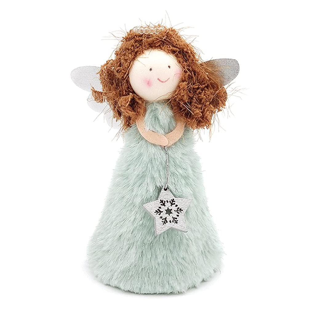 GUMEI Christmas Ornaments Christmas Tree Topper Plush Fairy Angel Treetop Figurine Ornament for Tree