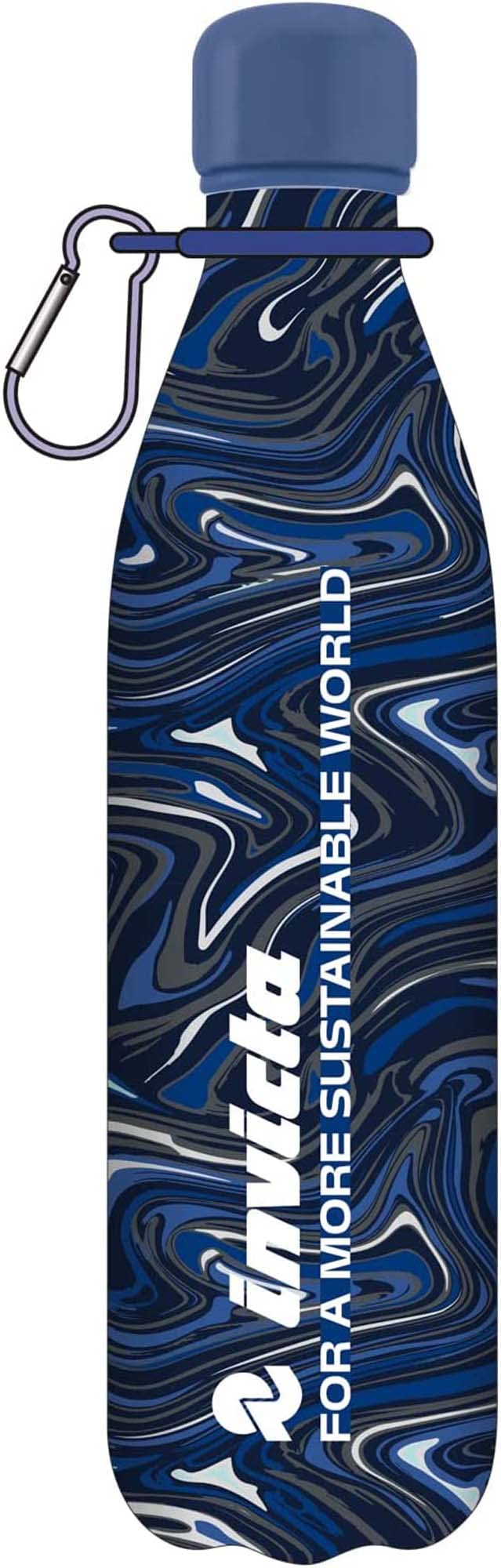 Invicta Water bottle, Thermos Flask, Vacuum Flask 500 ml, BPA-Free, for School, Free Time and Sport, blue