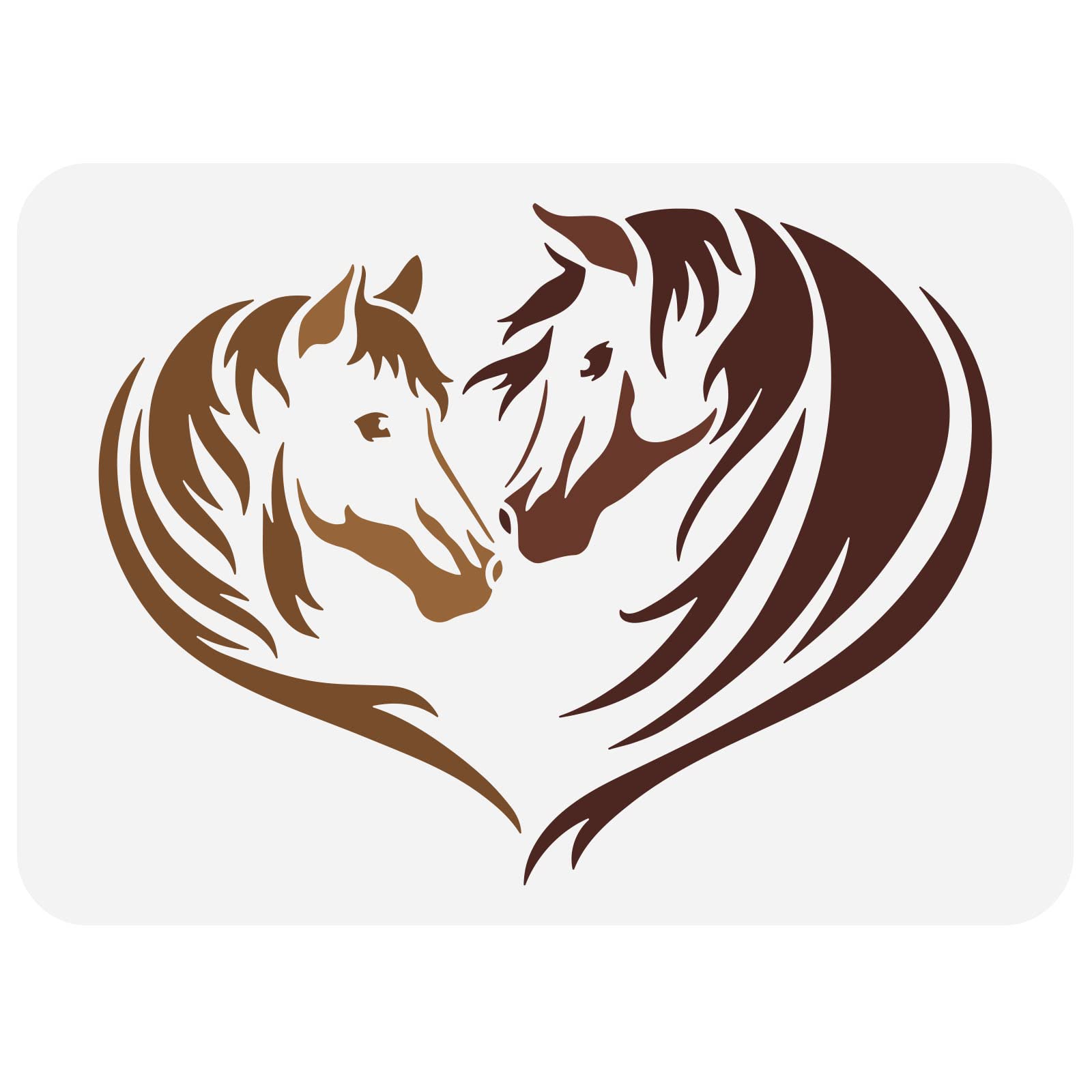 FINGERINSPIRE Horse Stencil 21x29.7cm Plastic PET Painting Stencils 2 Horses Head Stencil Heart Pattern Drawing Template Reusable Washable Template for DIY Art Craft Painting Projects