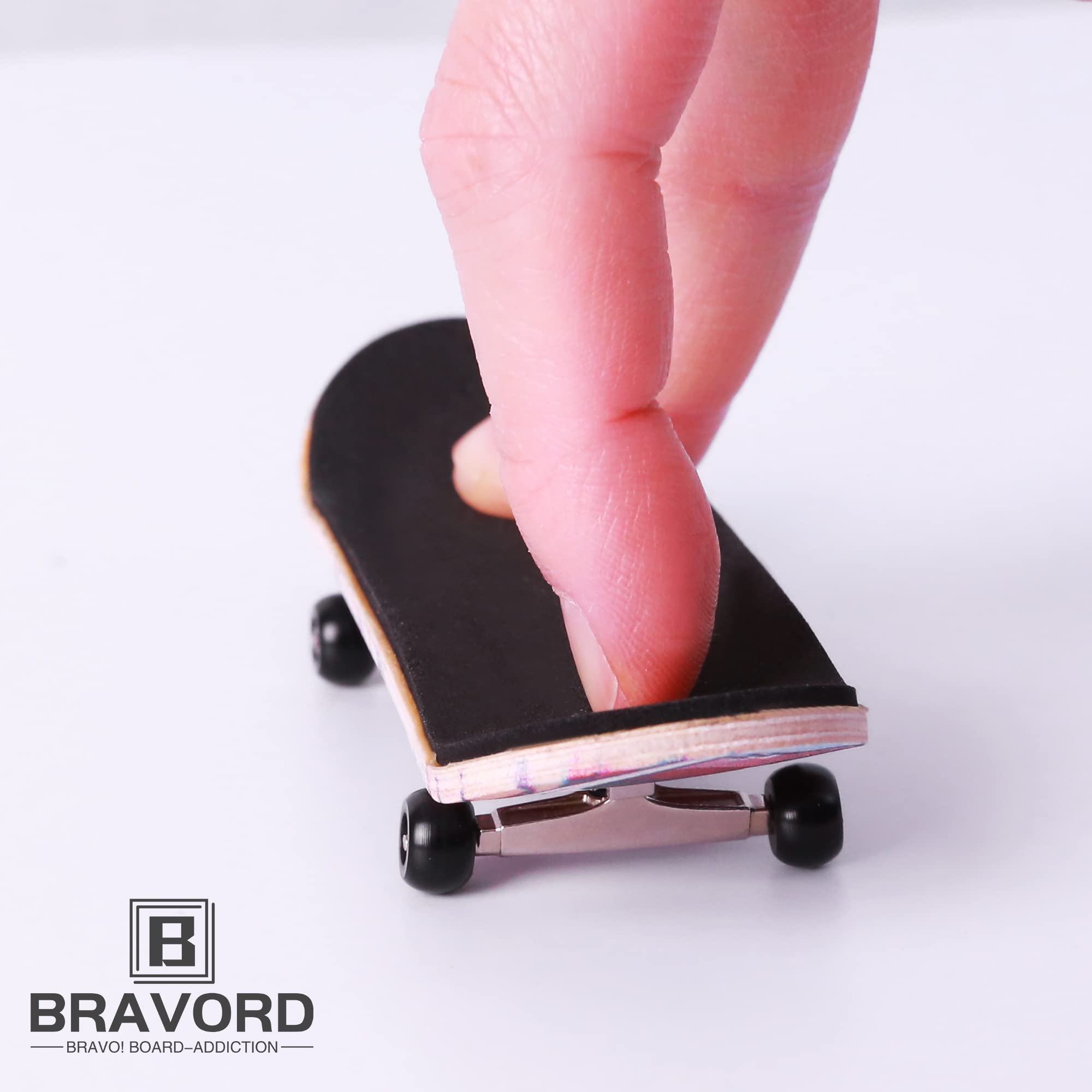 Professional Complete Wooden Fingerboard 32/34mm 5-Ply Maple Finger Skateboard with Upgraded Components (SK-Panda)