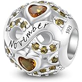 Aurevella Birthstone Charms 925 Sterling Silver Charms for Bracelets and Necklaces Anniversary Birthday Christmas Jewelry Gift for Women