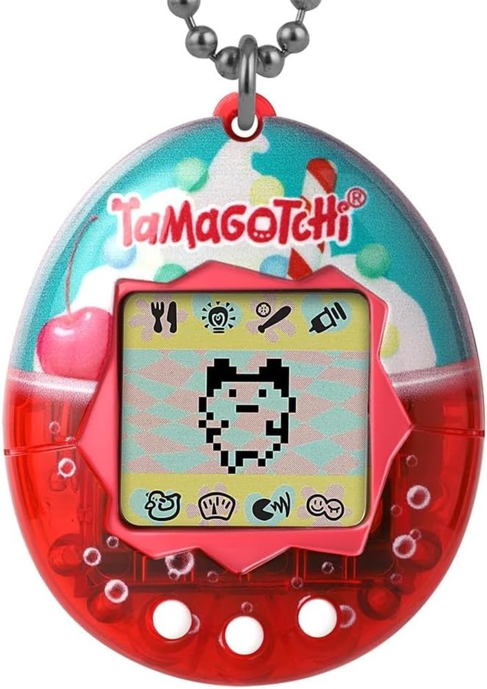 Bandai Tamagotchi Original Ice Cream Float Shell | Tamagotchi Original Cyber Pet 90s Adults and Kids Toy with Chain | Retro Virtual Pets are Great Boys and Girls Toys or Gifts for Ages 8+