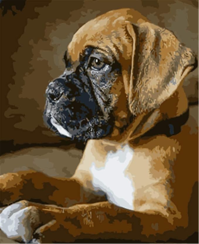 OUBEY 5D DIY Diamond Painting Full Square Drill Boxer Dog