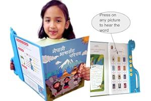 Joon Taara Nepali & English Electronic Sound Book for toddlers & kids. First words, Animals, Colors, Nepali phrases, Riddles, Song,etc. Encourages curiosity and self-learning. Speech Therapy toy.