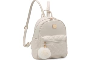 Barsine Girls Fashion Mini Backpack Purse Small Cute Plaid Leather Women Backpacks Little Bag (Ivory)