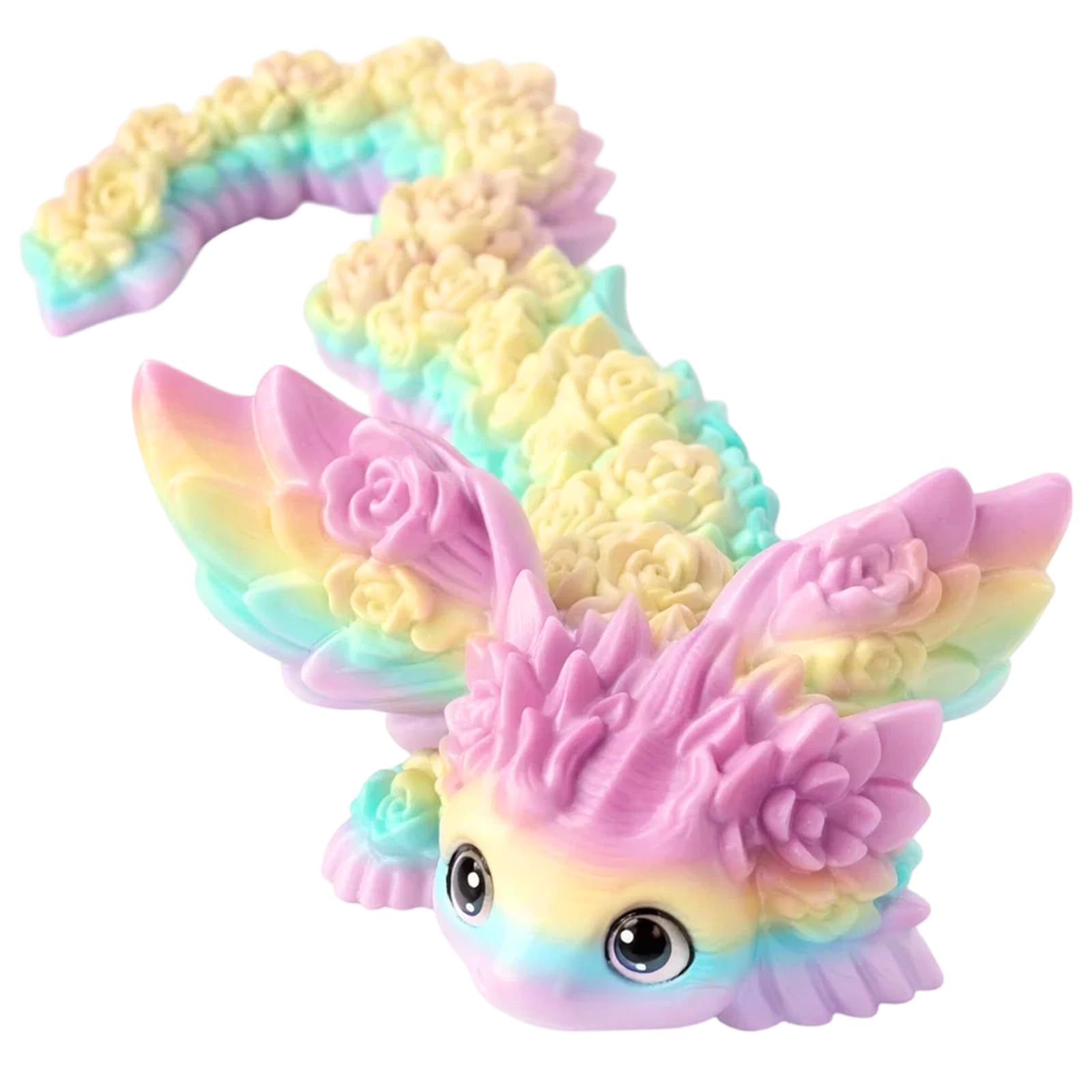 QiiWuic 3D Printed Axolotl, Flexible Articulated Toy for Stress Relief and Desk Decoration, 21cm Animal Figure for Adults and Animal Enthusiasts, Creative Fidget Toy for Office and Study Environments