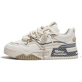 Yebonsho Mens Fashion Lace-Up Sneakers, Comfort Casual Walking Shoes, Faux Leather Platform Chunky Sneakers Tennis Shoes