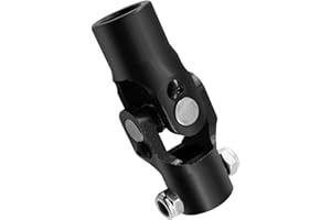 GLOCRORET 3/4“ DD x 3/4” Round Black Steering Universal U Joint, Maximum Working Angle: 35° Degree, Total Length: 96mm (3-3/4")