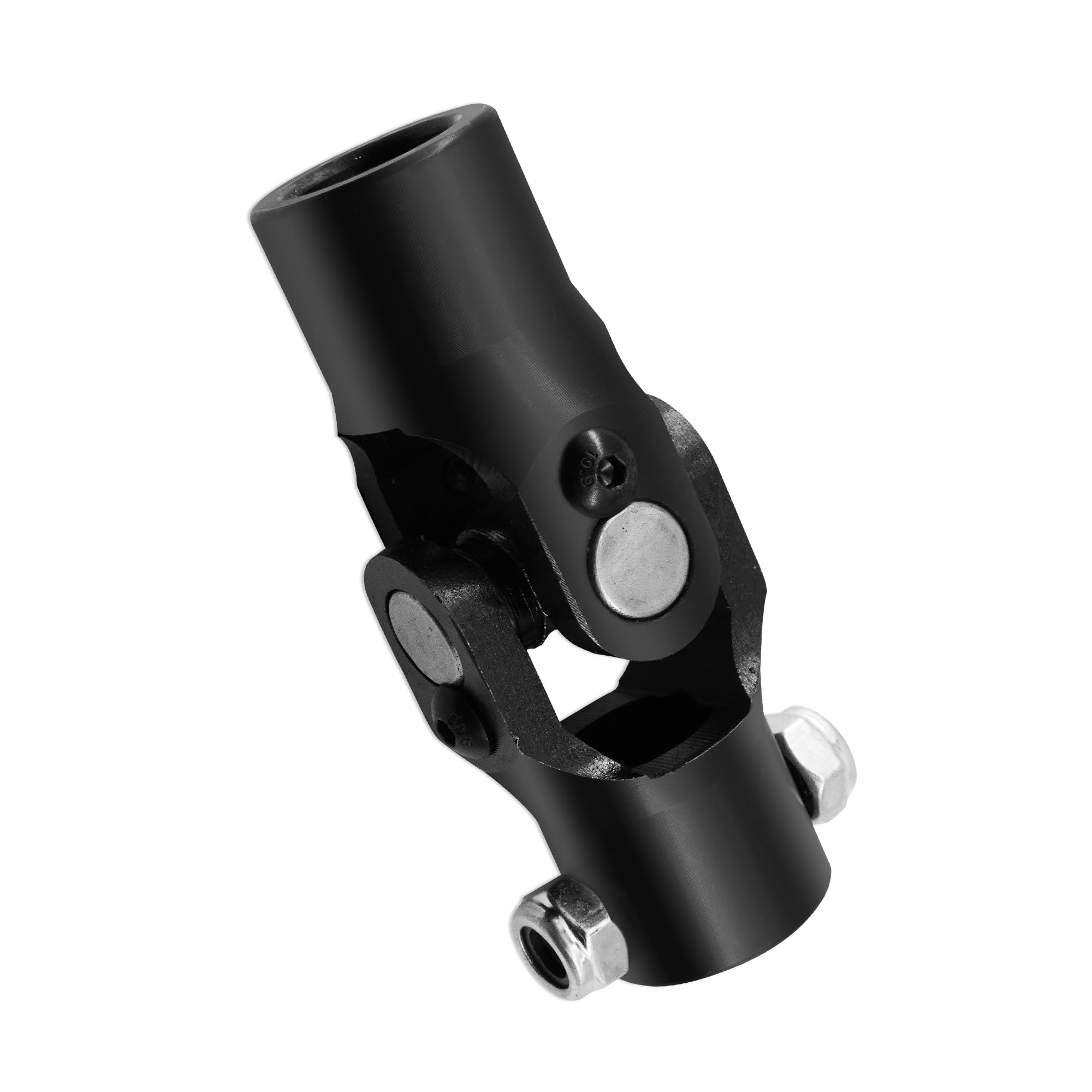 Photo 1 of GLOCRORET 3/4“ DD x 3/4” Round Black Steering Universal U Joint, Maximum Working Angle: 35° Degree, Total Length: 96mm (3-3/4")